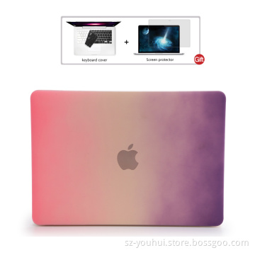 Hot rainbow spray color hard case for Macbook 12.1" with free gift case cover